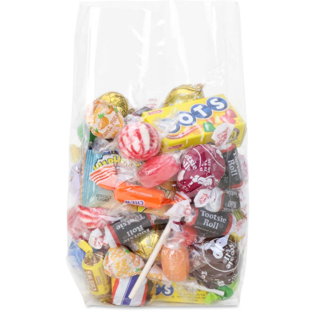 4 x 2.75 x 9 in. Clear Gusseted Clear BOPP Plastic Food Bags