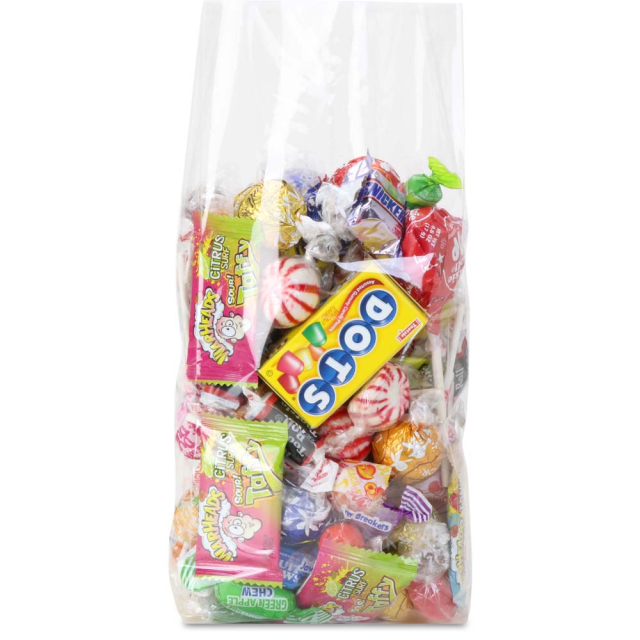 4.25 x 2.25 x 11 in. Clear Gusseted Clear BOPP Plastic Food Bags