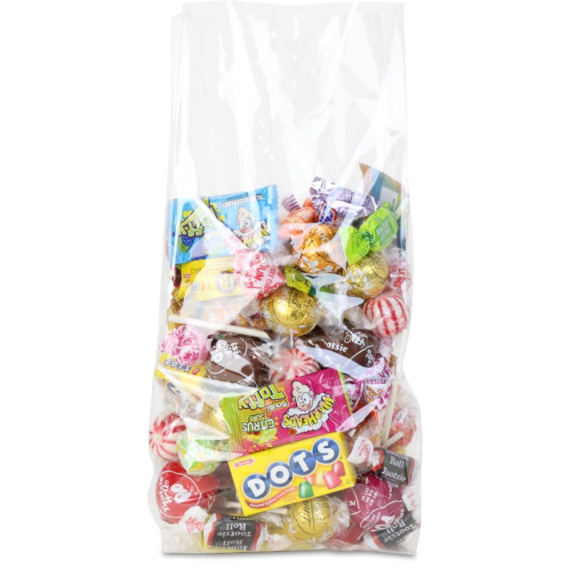 5.5 x 2.25 x 13 in. Clear Gusseted Clear BOPP Plastic Food Bags (Crimp Bottom)