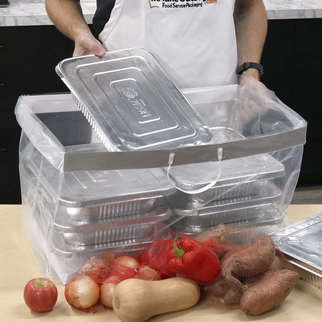 Heavy Duty Clear Catering Tray Bags 22 x 14 x 15 in.