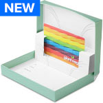 Eucalyptus Green Ice Gift Card Boxes w/ White Interior