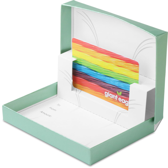 Eucalyptus Green Ice Gift Card Boxes w/ White Interior