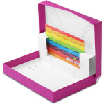 Fuschia Ribbed Gift Card Boxes w/ White Interior
