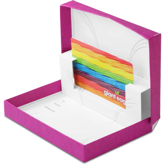 Fuschia Ribbed Gift Card Boxes w/ White Interior