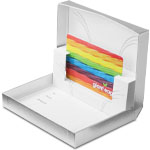 Silver Brushed Gift Card Boxes w/ White Interior