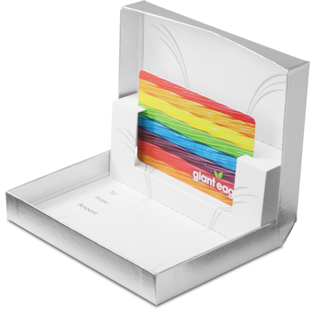 Silver Brushed Gift Card Boxes w/ White Interior