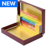 Burgundy Leather Gift Card Boxes w/ Gold Interior