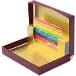 Burgundy Leather Gift Card Boxes w/ Gold Interior