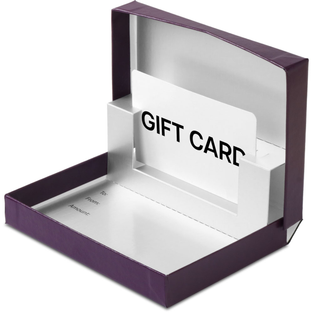 Plum Leather Gift Card Boxes w/ Silver Interior