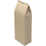 5 lb. Natural Brown Kraft Tin Tie Bags with Polypropylene Liner