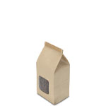 1/2 lb. Natural Brown Kraft Window Tin Tie Bags with Polypropylene Liner