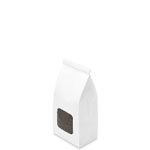 1/2 lb. White Gloss Window Tin Tie Bags with Polypropylene Liner