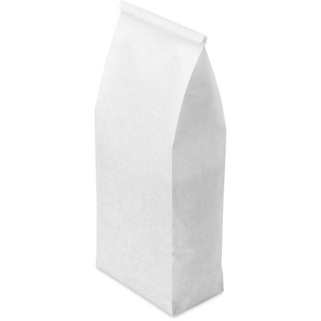 2lb. White Kraft (Matte White) Tin Tie Coffee Bags with Polypropylene Liner