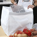 HDPE Round Tray Plastic Shopping Bags with Rigid Handle - 18 x 17 x 18" #4