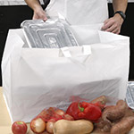 White Plastic Takeout Bags with Soft Loop Handle (Full Tray Size) 22 x 14 x 15.25" #7