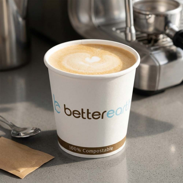 4 oz. Single Wall Compostable PLA Lined Coffee Cups