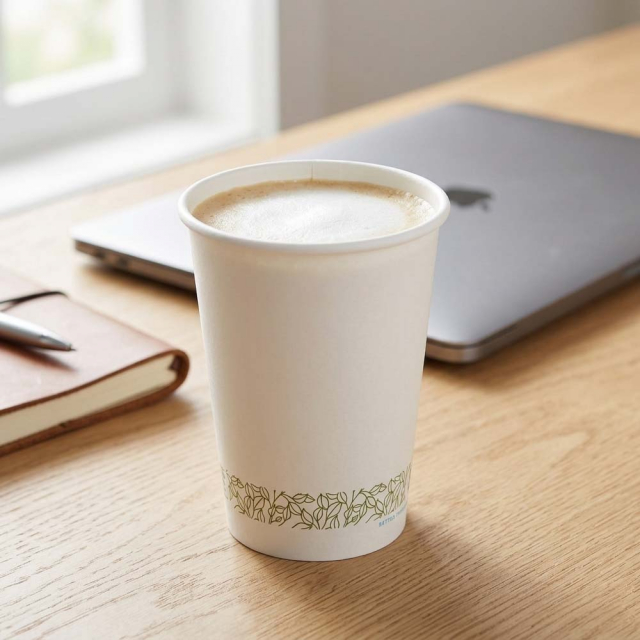 12 oz. Single Wall Compostable PLA Lined Coffee Cups