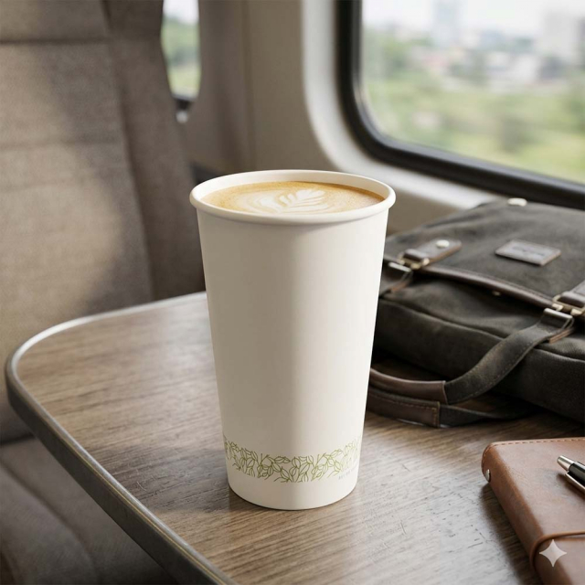 16 oz. Single Wall Compostable PLA Lined Coffee Cups