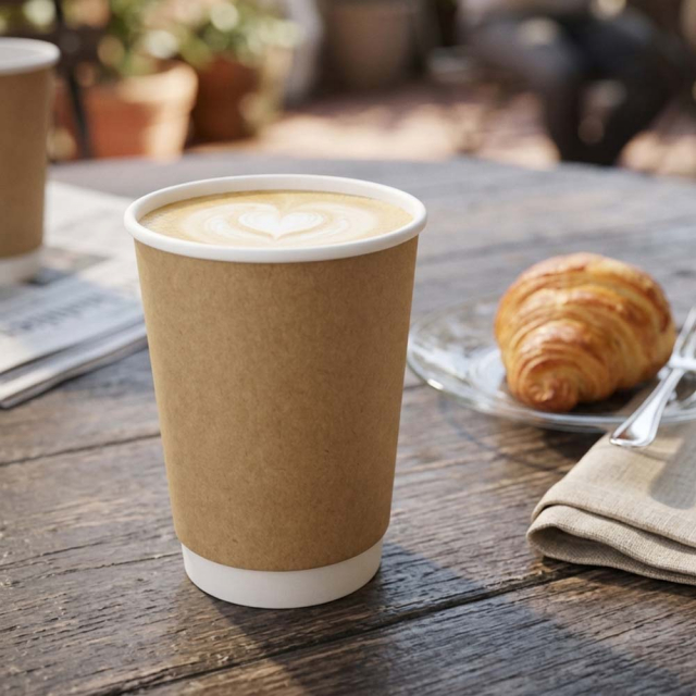 12 oz. Kraft Double Wall Paper Coffee Cup