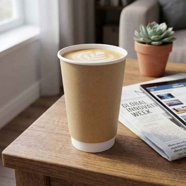 16 oz. Kraft Double Wall Paper Coffee Cup