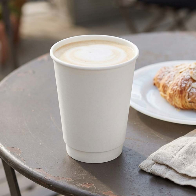 12 oz. White Double Wall Paper Coffee Cup