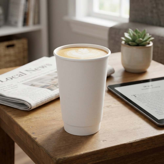 16 oz. White Double Wall Paper Coffee Cup