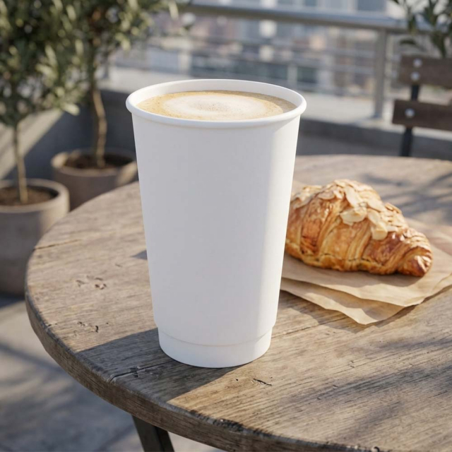 20 oz. White Double Wall Paper Coffee Cup