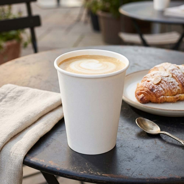 12 oz. White Single Wall Paper Coffee Cups by Empress