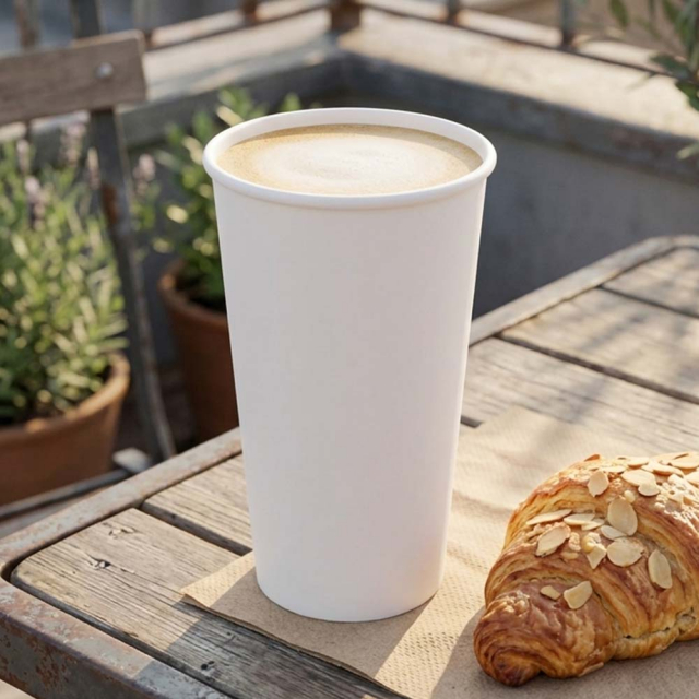 20 oz. White Single Wall Paper Coffee Cups by Empress