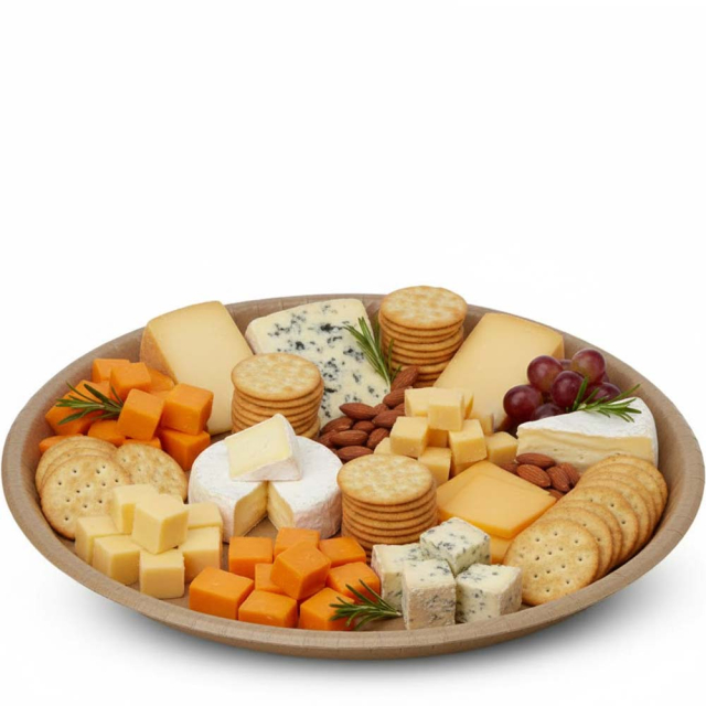 12" SOLUT! Natural Brown Kraft 100% Recyclable Catering Trays