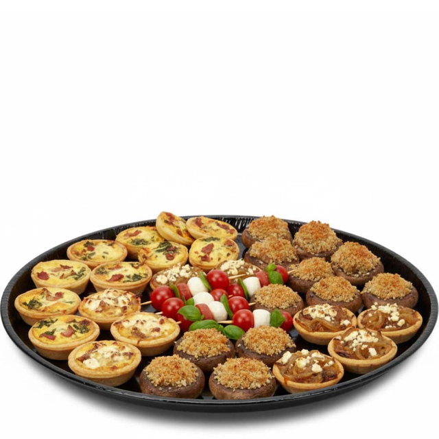 16" SOLUT! Elegance Deli / Catering Trays - Gloss Black