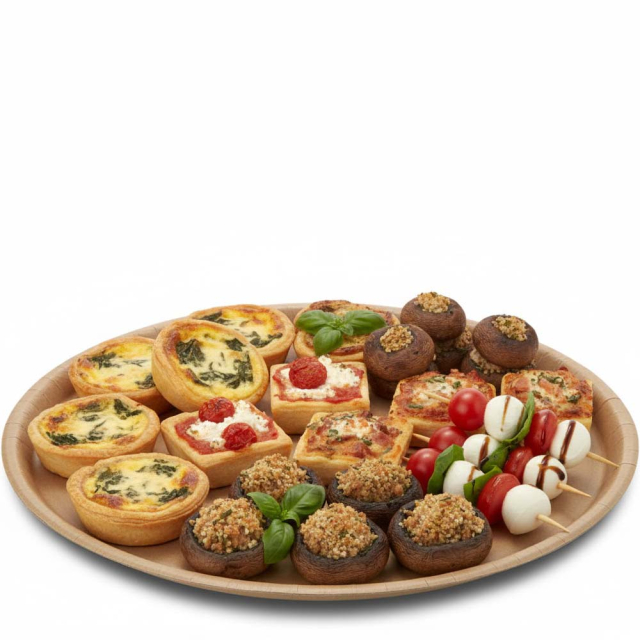 16" SOLUT! Natural Brown Kraft 100% Recyclable Catering Trays