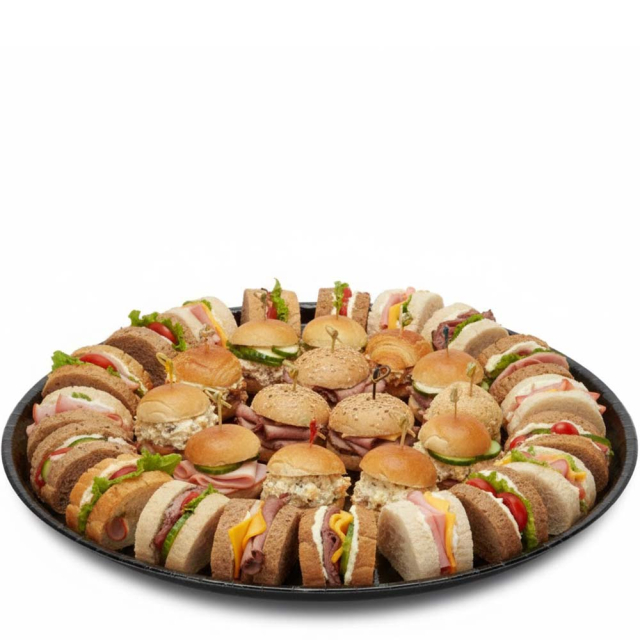 18" SOLUT! Elegance Deli / Catering Trays - Gloss Black