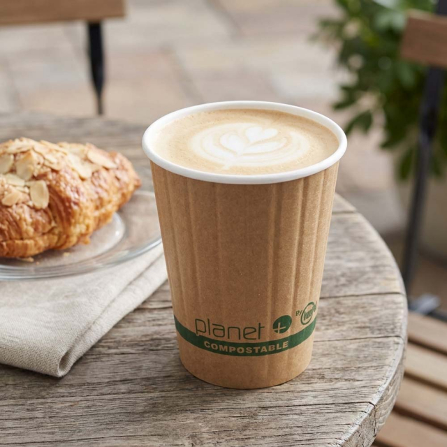 12 oz. Planet Plus2 Double Wall Compostable Paper Coffee Cup