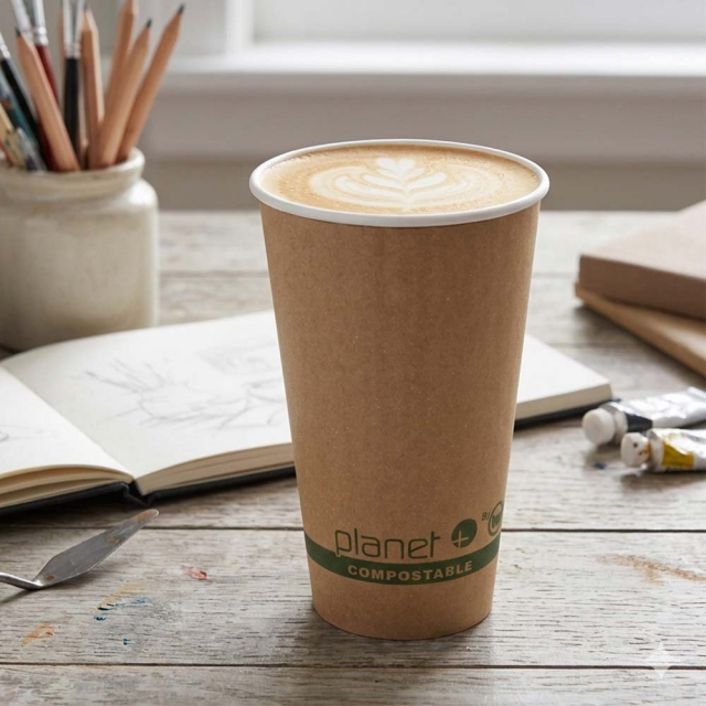 16 oz. Planet Plus2 Double Wall Compostable Paper Coffee Cup