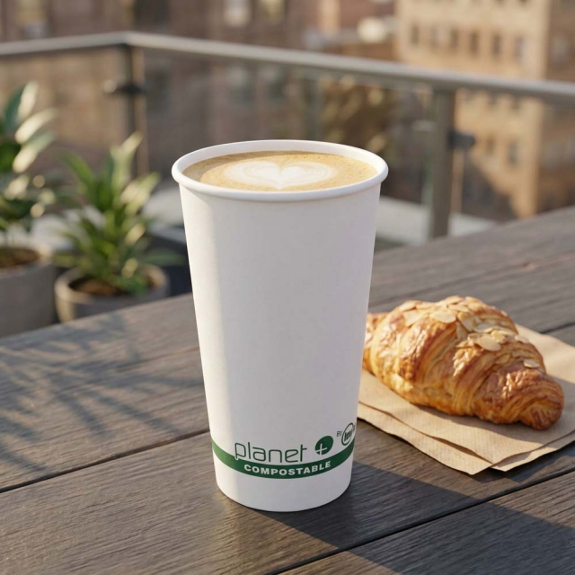 20 oz. Planet Compostable Paper Coffee Cups