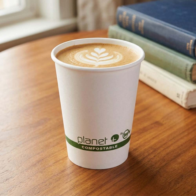 8 oz. Planet Compostable Paper Coffee Cups