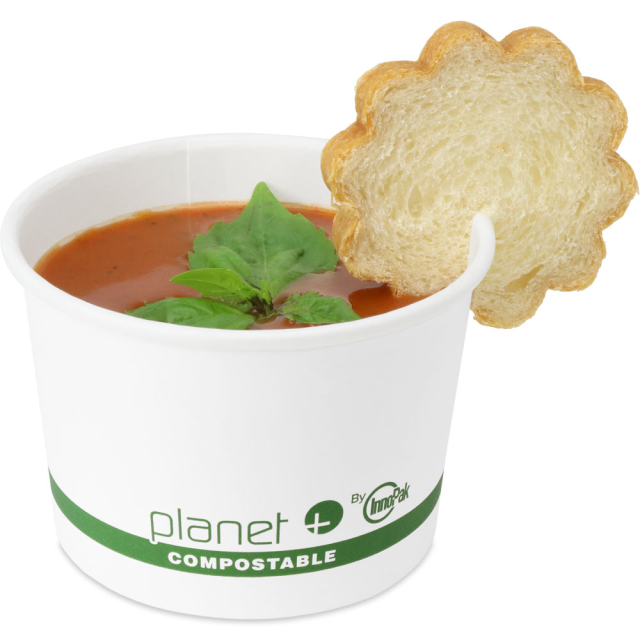 16 oz. Planet Plus Compostable Paper Soup, Ice Cream or Food Containers
