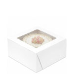 10 x 10 x 5" White Pastry Bakery Boxes with Top Window