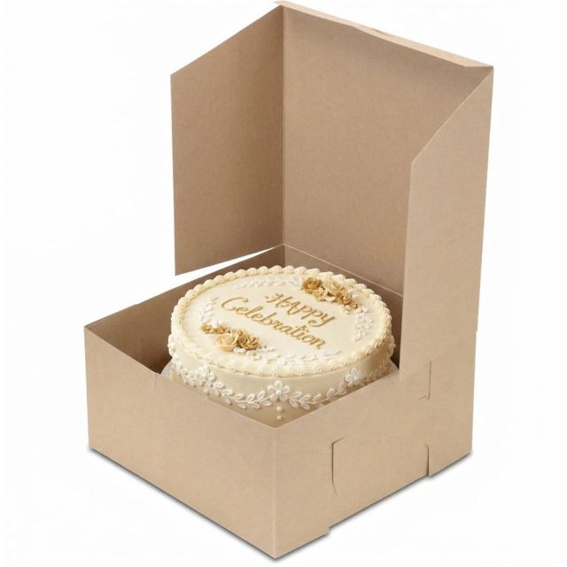 10 x 10 x 5" 100% Recycled Brown Kraft Bakery Boxes