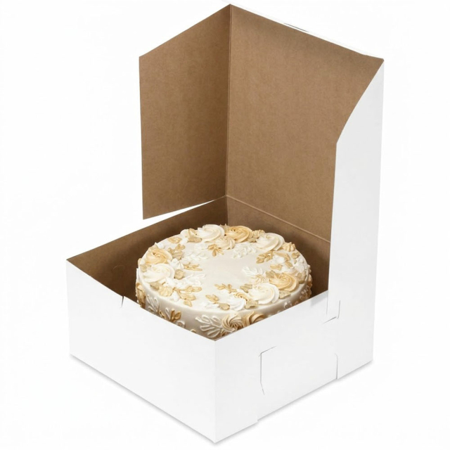 10 x 10 x 5" Plain White 10" Square Bakery Boxes