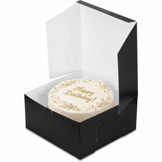 10 x 10 x 5" Black Cake Bakery Boxes
