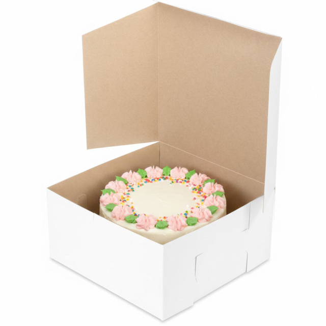 12 X 12 X 6 White 1-Pc. Lock-Corner Bakery Box