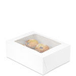 12 x 9 x 4" White Cupcake Bakery Boxes with Top Window