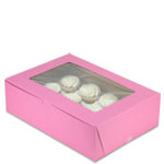 14 x 10 x 4" Pink Sheet Cake Bakery Boxes with Window