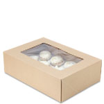 14 x 10 x 4" Premium Semi-Automatic Brown Kraft Sheet Cake Bakery Boxes with Window