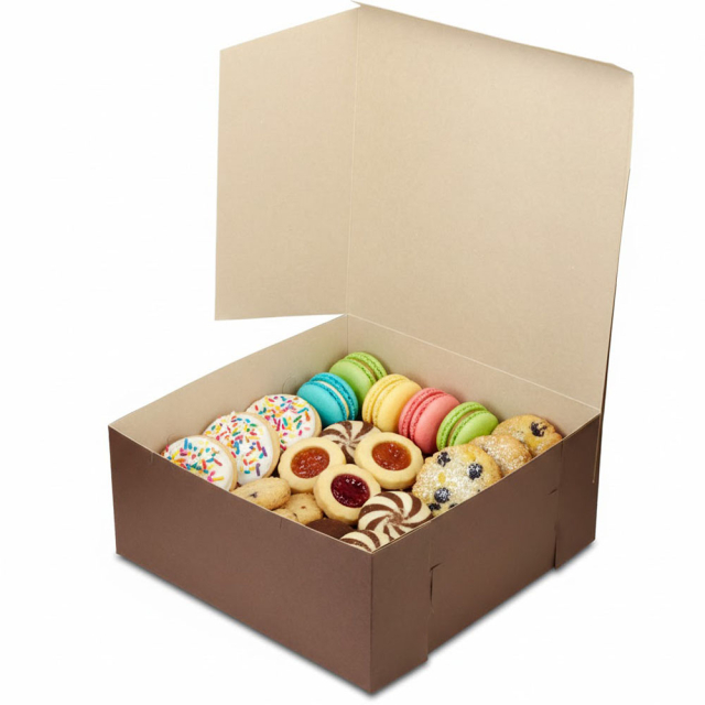 14 x 14 x 6" Chocolate Brown Bakery Boxes
