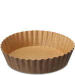 8 oz. FLUTED Round Baking Cup, w/ Grease Barrier Coating - Kraft Paper - 4.5 x 1.13"