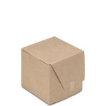 4 x 4 x 4" 100% Recycled Brown Kraft Individual Cupcake Bakery Boxes