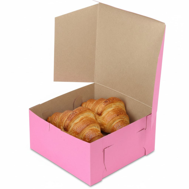 6 x 6 x 3" Pink Bagel / Bakery Boxes